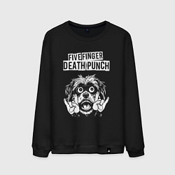 Свитшот хлопковый мужской Five Finger Death Punch rock dog, цвет: черный