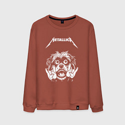 Свитшот хлопковый мужской Metallica rock dog, цвет: кирпичный