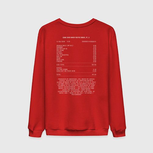 Мужской свитшот Lil Peep playlist bill 2 / Красный – фото 2