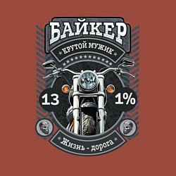 Свитшот хлопковый мужской Мотоцикл крупно: подарок для байкера, цвет: кирпичный — фото 2