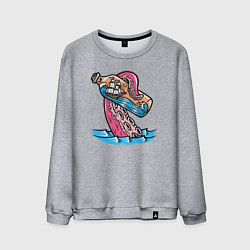 Мужской свитшот Осьминог и кораблик в бутылке