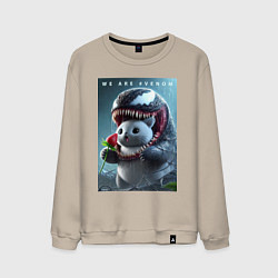 Свитшот хлопковый мужской Kitten-Venom meme, цвет: миндальный