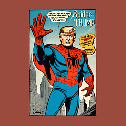 Свитшот хлопковый мужской Spider-Trump - retro, цвет: кирпичный — фото 2