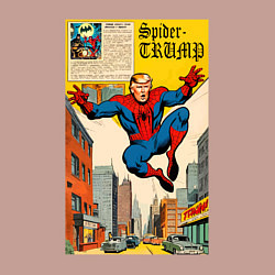 Свитшот хлопковый мужской Spider-Trump superhero, цвет: пыльно-розовый — фото 2