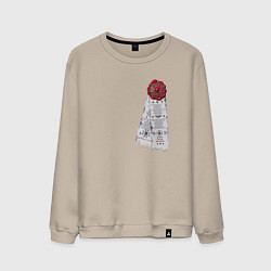 Свитшот хлопковый мужской Печать космодесантника, цвет: миндальный