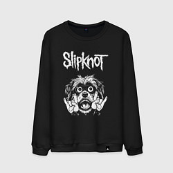 Свитшот хлопковый мужской Slipknot rock dog, цвет: черный