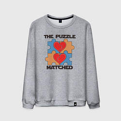 Мужской свитшот Пазл любви сложился