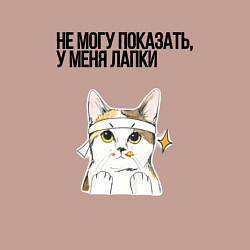 Свитшот хлопковый мужской Не могу показать у меня лапки, цвет: пыльно-розовый — фото 2