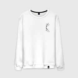 Свитшот хлопковый мужской Черная рыбка для пары, цвет: белый