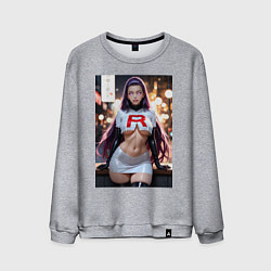 Свитшот хлопковый мужской Джесси Команда R Покемон, цвет: меланж