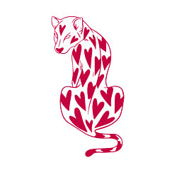 Свитшот хлопковый мужской Гепард в сердцах, цвет: белый — фото 2