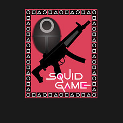 Свитшот хлопковый мужской Squid game gun and mask, цвет: черный — фото 2