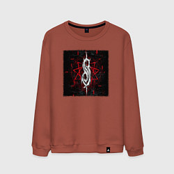 Свитшот хлопковый мужской Слипкнот пентаграмма, цвет: кирпичный