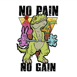 Свитшот хлопковый мужской T Rex GYM - no pain no gain, цвет: белый — фото 2