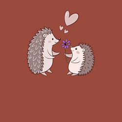 Свитшот хлопковый мужской Свидание влюбленных ежиков, цвет: кирпичный — фото 2