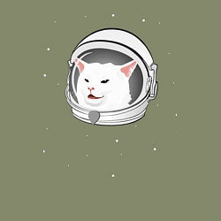 Свитшот хлопковый мужской Кот-мем в скафандре, цвет: авокадо — фото 2