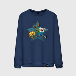 Свитшот хлопковый мужской Вперед к приключениям, цвет: тёмно-синий