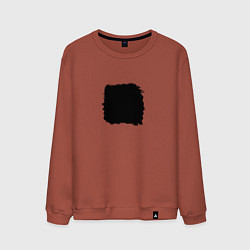 Свитшот хлопковый мужской Минималист мужчина - черный квадрат для пары, цвет: кирпичный
