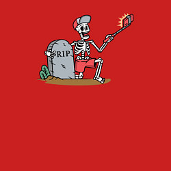 Свитшот хлопковый мужской Селфи скелетик, цвет: красный — фото 2