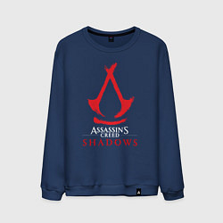 Свитшот хлопковый мужской Assassins Creed Shadows - badge, цвет: тёмно-синий