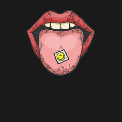 Свитшот хлопковый мужской Smiling lips, цвет: черный — фото 2