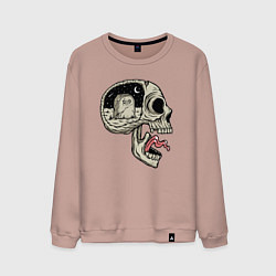 Свитшот хлопковый мужской Крик черепа, цвет: пыльно-розовый