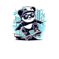 Свитшот хлопковый мужской Панда - крутой скейтбордист, цвет: белый — фото 2