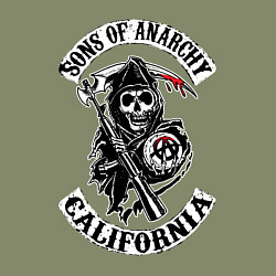 Свитшот хлопковый мужской Sons of anarchy - logo, цвет: авокадо — фото 2