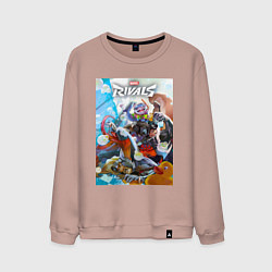 Свитшот хлопковый мужской Персонажи - Marvel rivals, цвет: пыльно-розовый