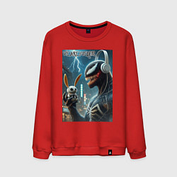 Мужской свитшот Symbiote and rabbit - we are venom meme