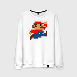Свитшот хлопковый мужской Mario 8 bit, цвет: белый