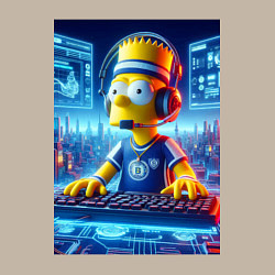 Свитшот хлопковый мужской Cool Bart Simpson - esport, цвет: миндальный — фото 2