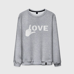 Свитшот хлопковый мужской Love - fuck, цвет: меланж
