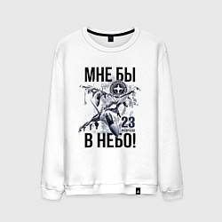 Свитшот хлопковый мужской 23 февраля ВВС России, цвет: белый