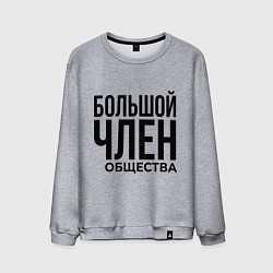Свитшот хлопковый мужской Большой член, цвет: меланж