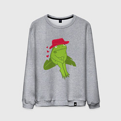 Свитшот хлопковый мужской Лягушонок в шляпе, цвет: меланж