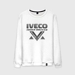 Свитшот хлопковый мужской Iveco дальнобойщик, цвет: белый