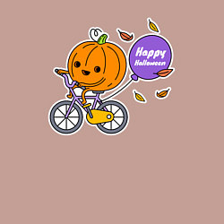 Свитшот хлопковый мужской Тыква на велике, цвет: пыльно-розовый — фото 2