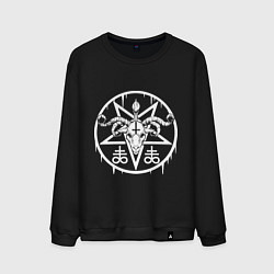 Свитшот хлопковый мужской Satan hail, цвет: черный