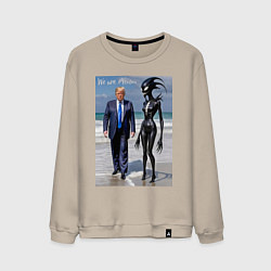 Мужской свитшот Donald Trump and symbiote girl - ai art fantasy