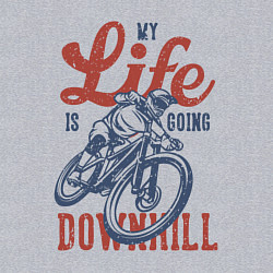 Свитшот хлопковый мужской My life is going downhill, цвет: меланж — фото 2