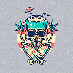 Свитшот хлопковый мужской Skull summer, цвет: меланж — фото 2