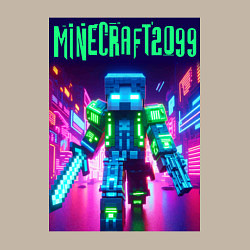Свитшот хлопковый мужской Minecraft 2099 - neon glow fantasy, цвет: миндальный — фото 2