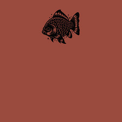 Свитшот хлопковый мужской Декоративная татуировка рыбы, цвет: кирпичный — фото 2