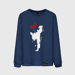 Свитшот хлопковый мужской Кикбоксинг - атака, цвет: тёмно-синий