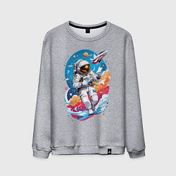 Мужской свитшот Космонавт в небе