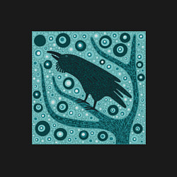 Свитшот хлопковый мужской Ворон на дереве, цвет: черный — фото 2