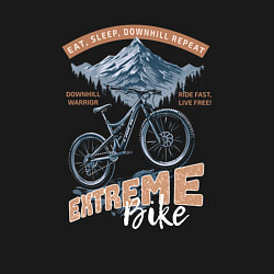 Свитшот хлопковый мужской Горный велосипед, лес, горы, эсктримальный стиль, цвет: черный — фото 2