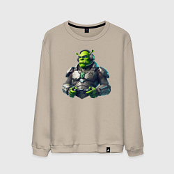 Свитшот хлопковый мужской G2 esports team - cyber Shrek, цвет: миндальный