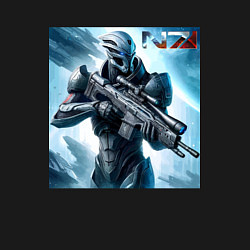 Свитшот хлопковый мужской Mass Effect - N7 ai art, цвет: черный — фото 2